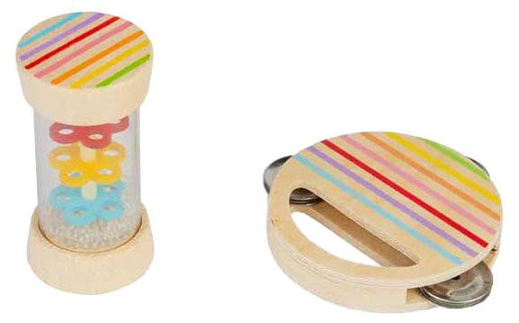 Bigjigs houten muziekinstrumentenset Shake & Roll voor kinderen