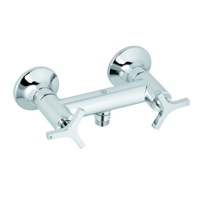 Kludi Nova Fonte Brause-Zweigriff-Armatur 207100539 Wandmontage, Sterngriff Metall, chrom