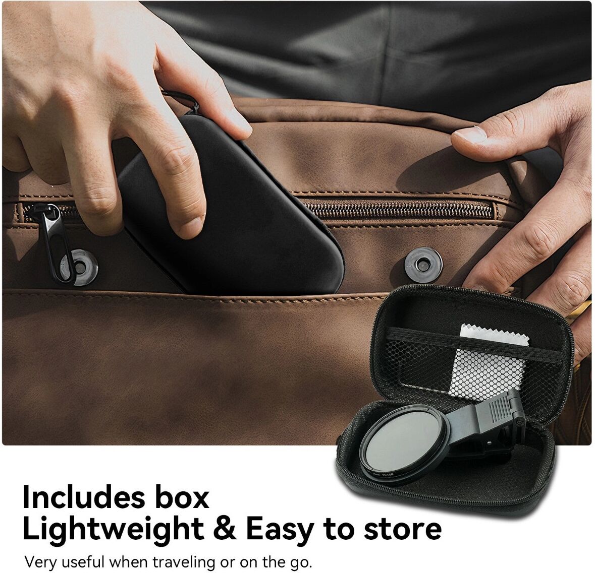INF Filtre polarisant CPL réglable 52mm à pince pour photographie avec smartphone