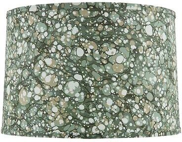 "Marbleized Drum Lamp Shade - Green, 18"" - Ballard Designs"