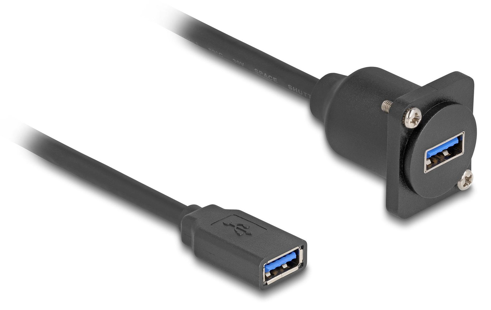 Delock USB-adapter USB Type A naar USB Type A, 20 cm, Zwart