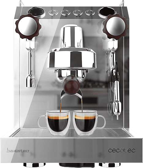 Cafetera express - Cecotec Baristeo Classic, 2700 W, 15 bares, PID, Preinfusión, Portafiltro 58 mm, Doble calentamiento, Plata