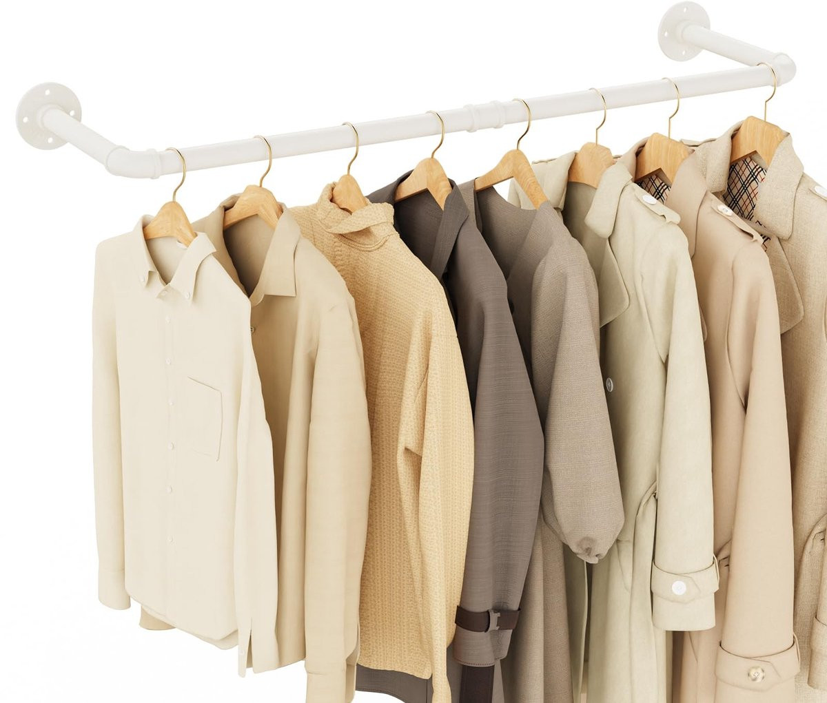 Omgoods Wandgarderobe van IJzer voor Kleding en Accessoires, Breedte: 94 cm