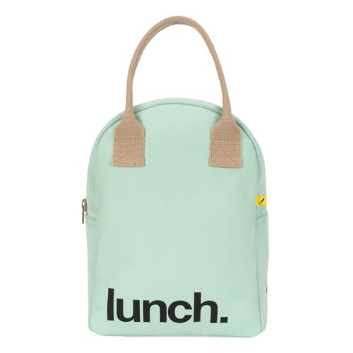 Fluf Lunchtas met rits - Happy Bread Mint - Bio katoen