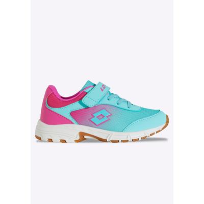 Hallenschuh LOTTO, Mädchen, Gr. 33, atmungsaktiv, teal, pink, Mesh, Synthetik, Schuhe Hallenschuh