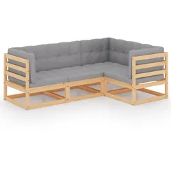 Helloshop26 - Gartenmöbel-Set Outdoor-Möbel 4-teilig mit Kissen massives Kiefernholz 02_0016114