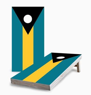 Skip's Garage Bahamas Flag Corn Hole Board Set
