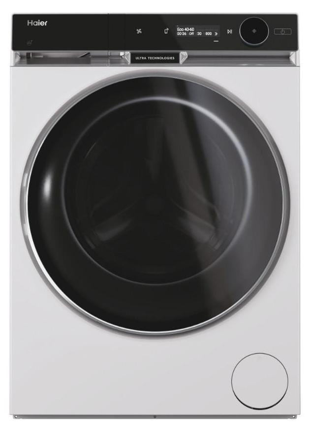 Haier HWD120-BD16397EUS, Frontlader, Freistehend, Weiß, Links, Schwarz, Schwarz