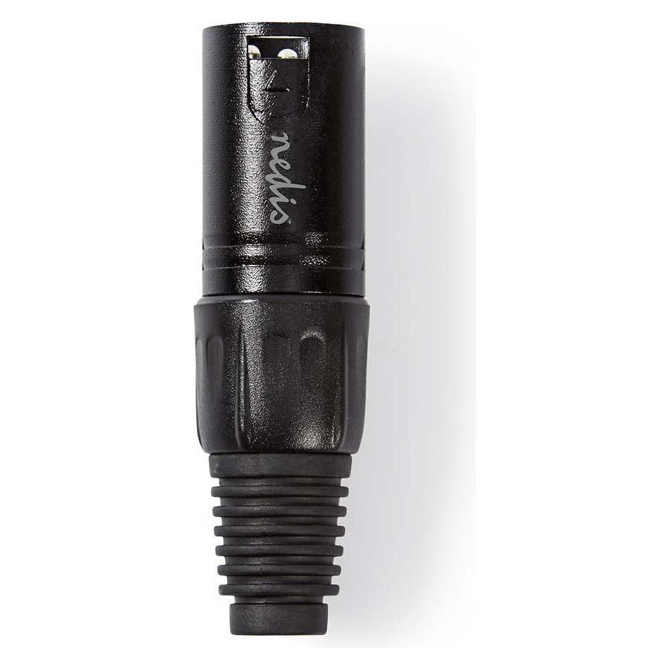 Nedis XLR-Anschluss | gerade | Stecker | Vernickelt | Lötung | Kabeleingangsdurchmesser: 5.0 mm | Me (XLR Kabel) (COTP15900BK)