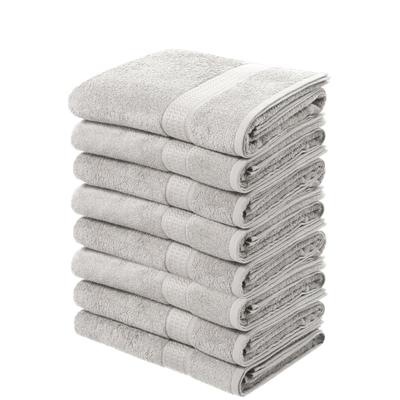 Handtücher OTTO HOME "Juna, als Set und Serie erhältlich, 8 Handtücher, 50x100cm", grau (hellgrau), B:50cm L:100cm, Walkfrottier, Obermaterial: 100% Baumwolle, Handtücher, 8-tlg. Handtuch-Set, 100% Baumwolle, mit Bordüre, Uni-Farben, weich