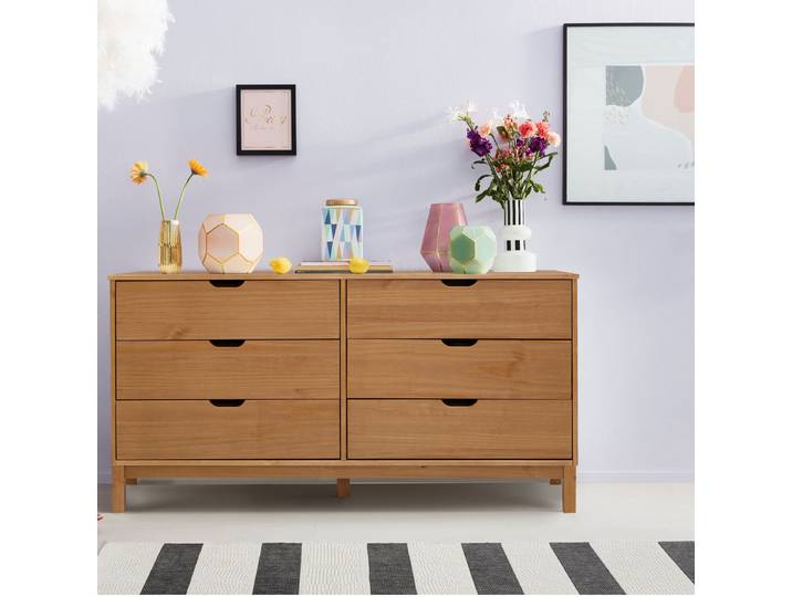 Buffet Paddon 150 x 75 x 39cm Marron/Pin miel teinté