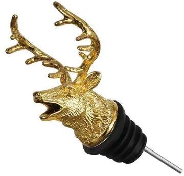 Inspired Living Leakproof Olive Oil Pour Spout With Cork Stopper Non Drip Wine Bottle Pourer For Clean, Controlled Pouring gold