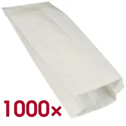 Papstar 1000 Papierfaltenbeutel gefädelt weiß - 24 x 10 x 5 cm weiß