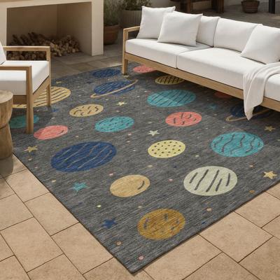 Addison Rugs Machine Washable Indoor/ Outdoor Modern Planets Chantille Rug