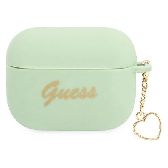 Guess case for Airpods Pro GUAPLSCHSN green Silicone Heart Charm (Kopfhörer Hülle) (GUAPLSCHSN)