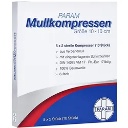 Mullkompressen 10x10 cm steril 8fach 5X2 St