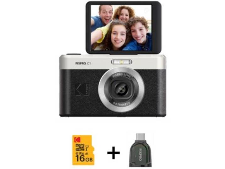 Kodak - Appareil Photo Compact Pixpro C1 Black + Micro Sd 16go