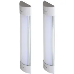 LED Wandleuchte Wandlampe Wohnzimmerlampe 2er Set Weiß Metall H 30 cm