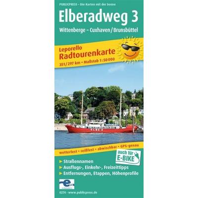 Publicpress Leporello Radtourenkarte Elberadweg 3, Wittenberge, Cuxhaven 1:50.000, Sonstige von , KOMPASS Freytag & Berndt, 978-3-89920-274-8