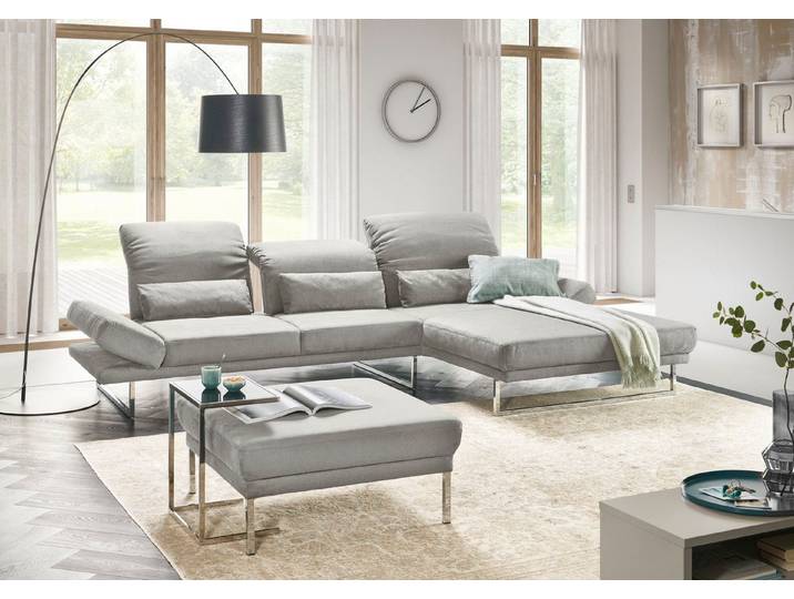 3C Candy Ecksofa Mallow Designsofa mit Komfortfunktionen, modern und bequem, L-Form, Verstellbare Armlehne und Kopfteil, manuelle Sitztiefenverstellung