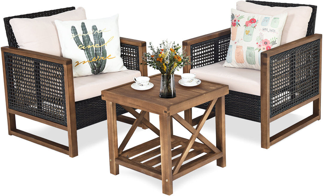 Brambly Cottage McMinnville 2 - Person Seating Group with Cushions Brown 2