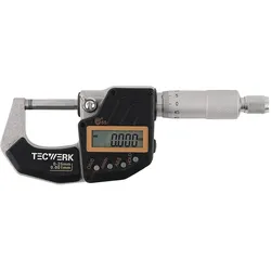 Tecwerk, Messuhr + Messschraube, Bügelmessschraube DIN 863/1 IP65 25-50 mm digital