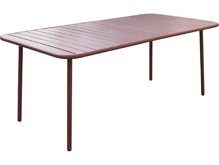 Table jardin en métal Bilbao - 180 x 90 x 71 cm - Terracotta