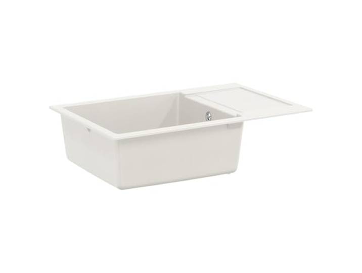 KGTKGTYER Küchenspüle 780 x 500 mm Quarz-Harz Einbauspülbecken Weiß Hitzeresistent bis 280 C, Kratzfest, Inklusive Abfluss-Set, Moderne Optik