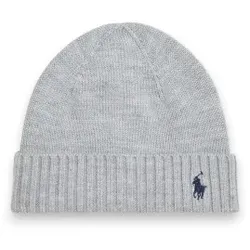 Polo Ralph Lauren Unisex. 323953204002 Graue Wollmütze (S/M), Lässig, Wolle