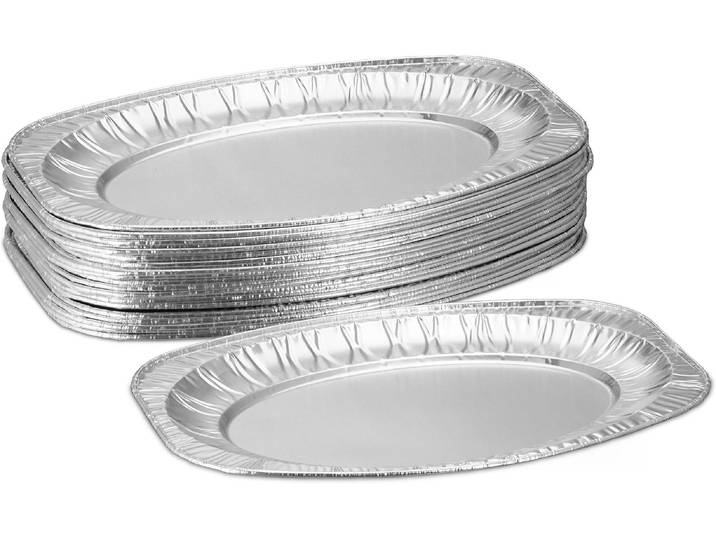 Servierplatte RELAXDAYS 25 Stück , silber (silberfarben), B:35cm H:2,5cm T:24cm, Servierplatten, Servierplatte