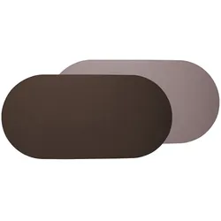 Stil Casa, Satz von 12 Läufern für zweifarbigen Tisch, genähtes laminiertes Polyurethan, 78xh. 38 cm, Finish Dollar Farbe braun/rosa.
