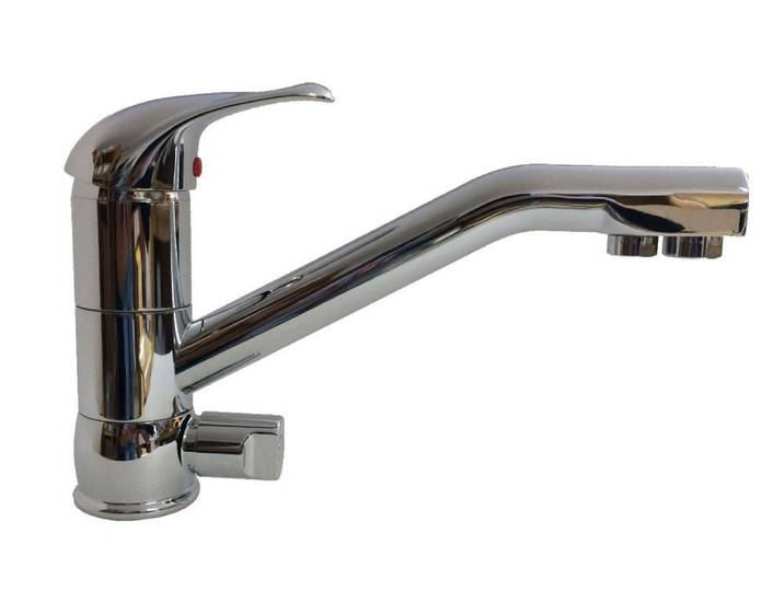 Trinkwasserladen Wasserhahn-Wasserfilter, Umkehrosmose Dreiwegehahn Chrom Premium Design (3-Wege-Hahn)