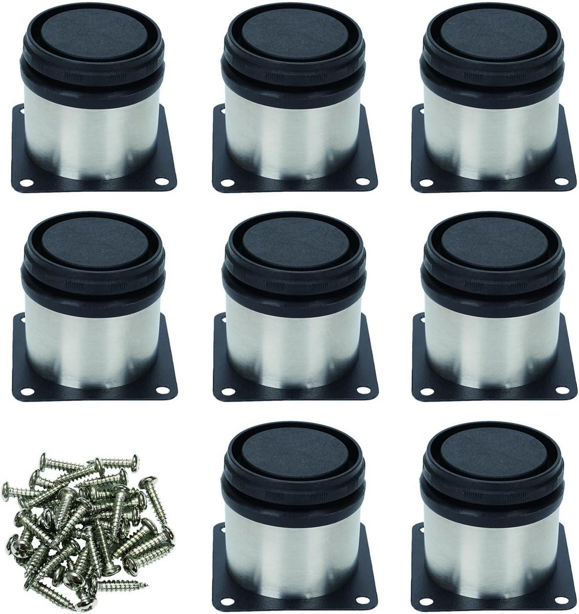 Verstelbare metalen meubelpoten set – 8 ronde poten voor diverse meubels