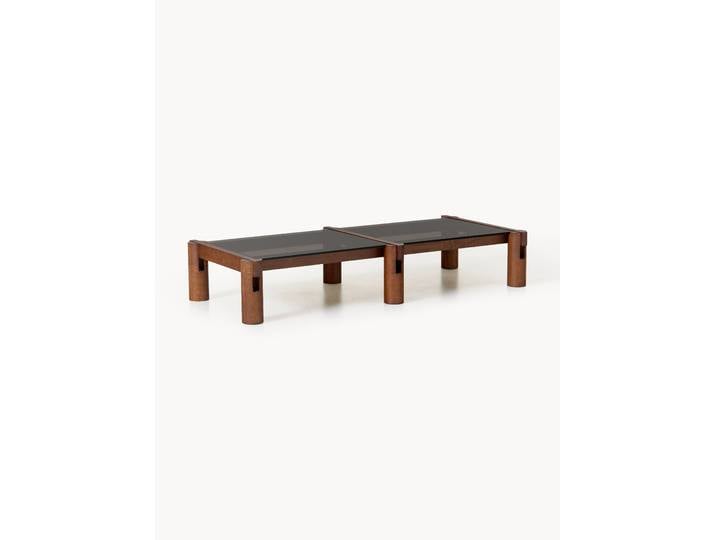 Couchtisch Rory aus Eichenholz mit Glasplatte, B 166 cm
