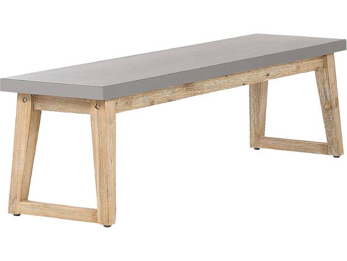 BELIANI Bank Grau / Heller holzfarbton Faserzement / Akazienholz 160 cm Indoor & Outdoor Garten Schlafzimmer Wohnzimmer