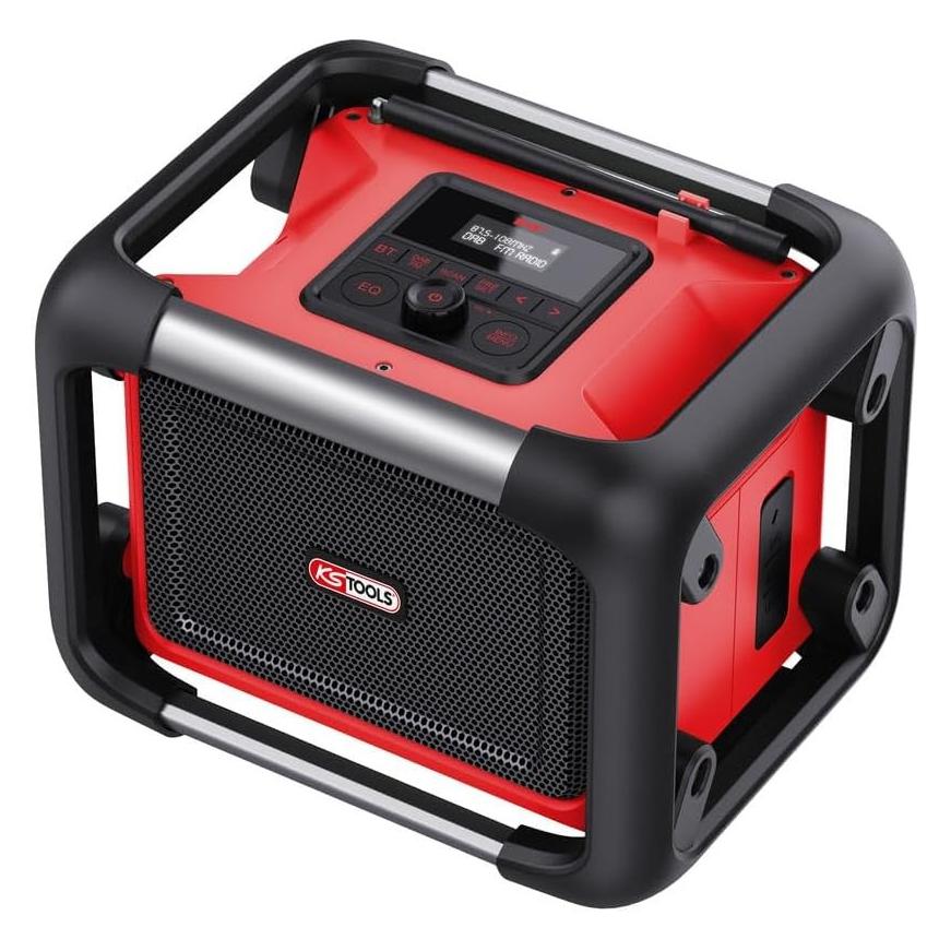 KS Tools 100172F Powerful Bluetooth speaker construction site radio mains or lithiumion battery (DAB, DAB+, FM, Bluetooth) (100172F)