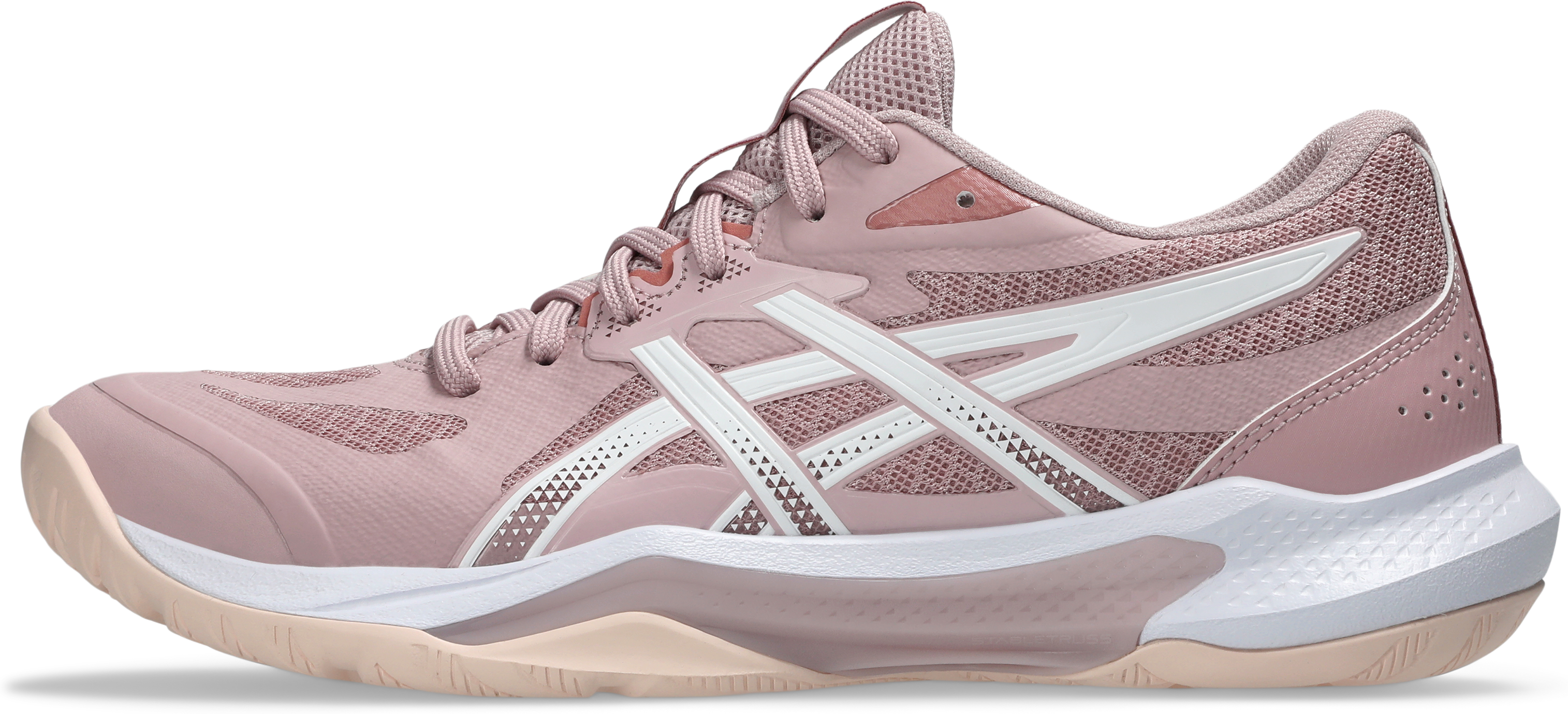 Hallenschuh ASICS "GEL-TACTIC 13", Damen, Gr. 42, rosa (morganite, weiß), Synthetik, Schuhe Hallenschuh