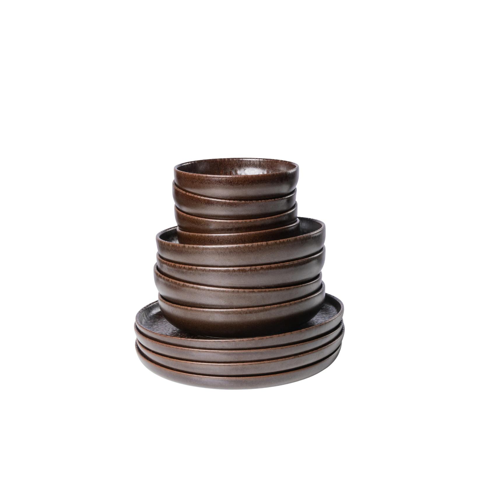 Gipfelstück Tafelservice, Steinzeug Glockenklang Bronze / Braun