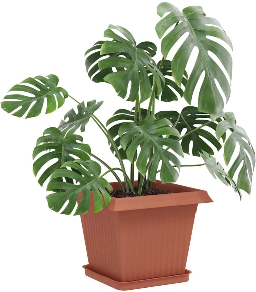 vidaXL Pots de plantes 6 pc Rouge brique Plastique