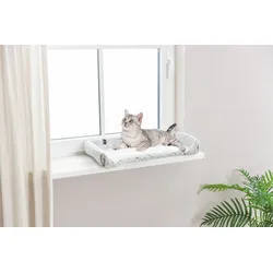 TRIXIE Liegematte Calida Fensterbank, wärmereflektierend, 60 × 25 cm, weiß-grau