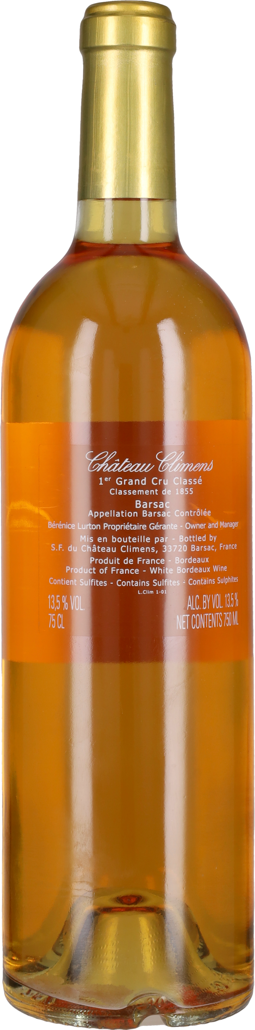 Château Climens Barsac 1er Cru Chateau Climens 2012