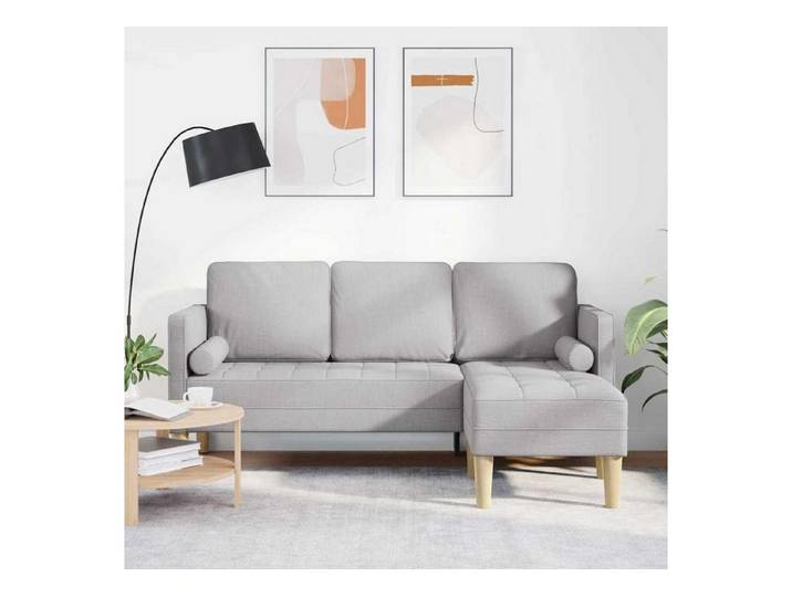 LuxusKollektion Ecksofa Ecksofa L Form Stoff Grau Set Wolken-grau L-förmiges Sofa