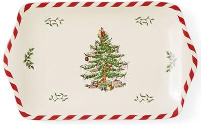 "Spode Christmas Tree Peppermint Dessert Tray - 12"" L x 7.25"" W"