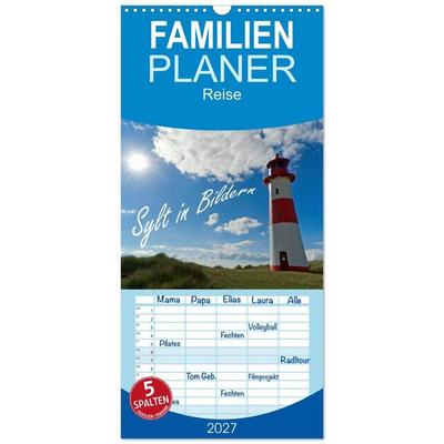 Familienplaner 2027 - Sylt in Bildern mit 5 Spalten (Wandkalender, 21 x 45 cm) CALVENDO