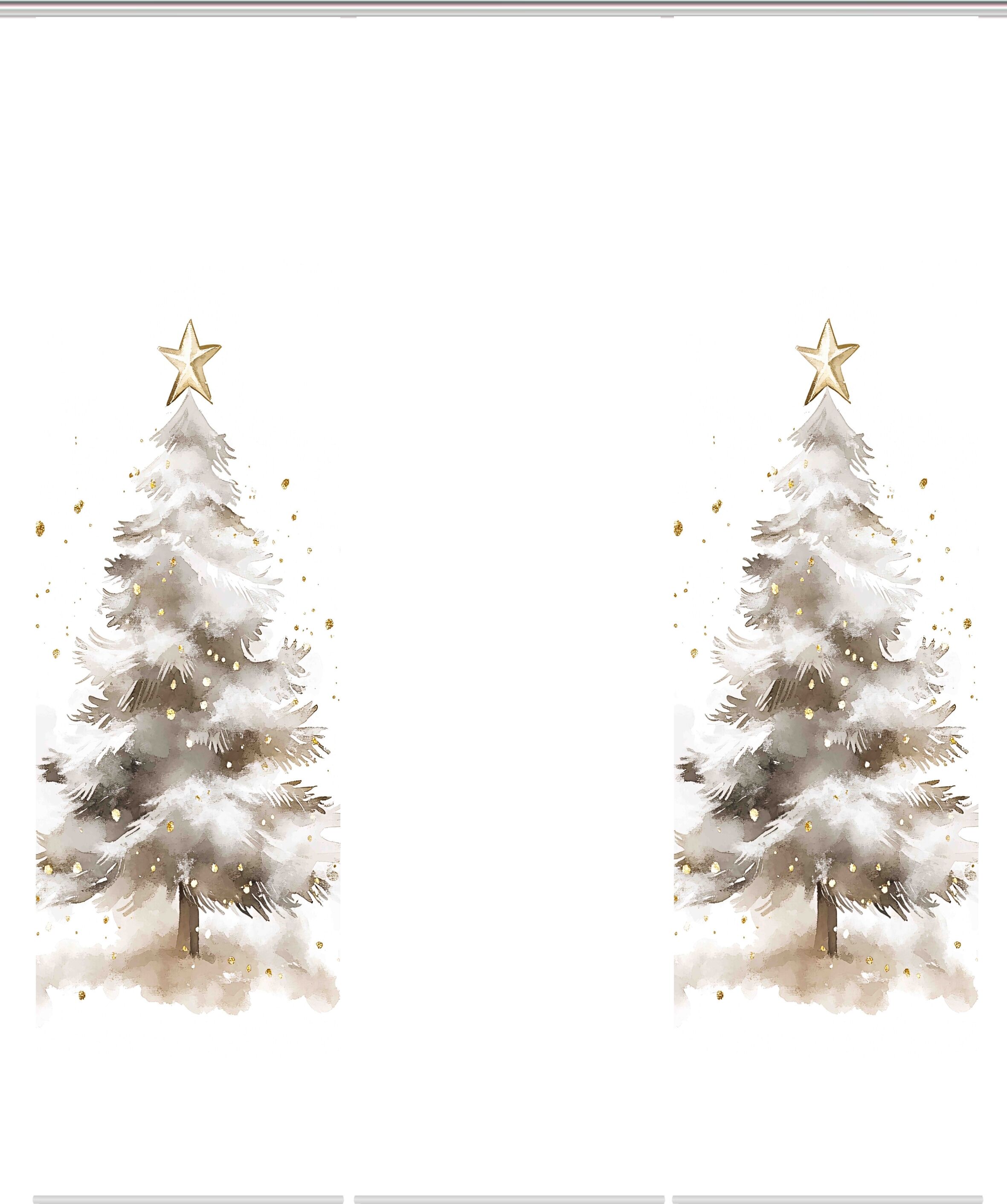 Schiebegardine HOME WOHNIDEEN "CHRISTMAS TREE", beige (natur), B:60cm H:245cm, Polyester, Gardinen, Schiebegardine, SET, Schiebewand, Dekostoff, Digitaldruck natur 245cm, Paneelwagen, 60cm
