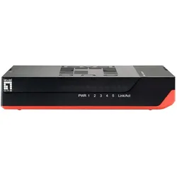 LevelOne GSW-0507 Netzwerk-Switch Unmanaged Gigabit Ethernet (10/100/1000) (5 Ports), Netzwerk Switch, Schwarz, Rot