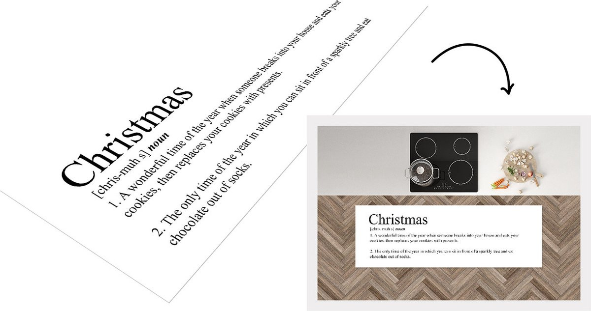 KitchenYeah Keukenloper Vinyl met Kerst Quotes - 180 x 60 cm
