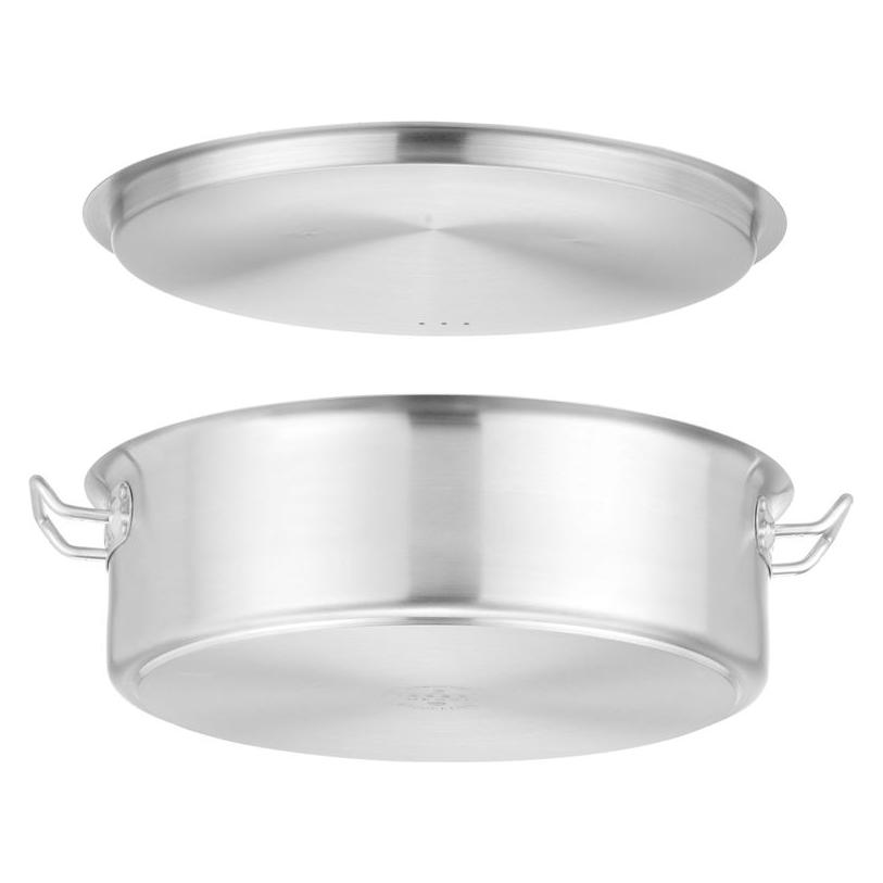 Hendi Kochtopf, niedrig - mit Deckel,, 15,8L, ⌀380x(H)139mm (Kochtopf, Aluminium, Edelstahl, 36 x 11 cm) (62214819)