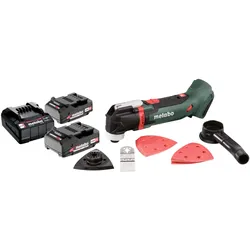 Metabo, Multifunktionswerkzeug, MT 18 LTX Akku Multitool 18 V OIS / Starlock + 2x Akku 2,0 Ah + Ladegerät (Oszillationswerkzeug)