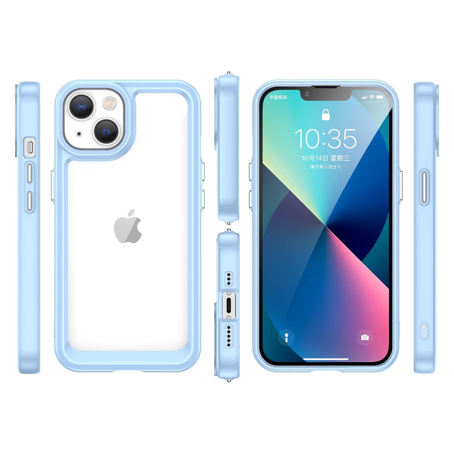 Hurtel Outer Space Case iPhone 14 Plus Hardcover mit Gelrahmen blau (Apple iPhone 14 Plus) (1404978613)